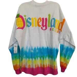 NWT Disneyland Resort Spirit Jersey Pineapple Rainbow Dip Dye Disney L OOAK